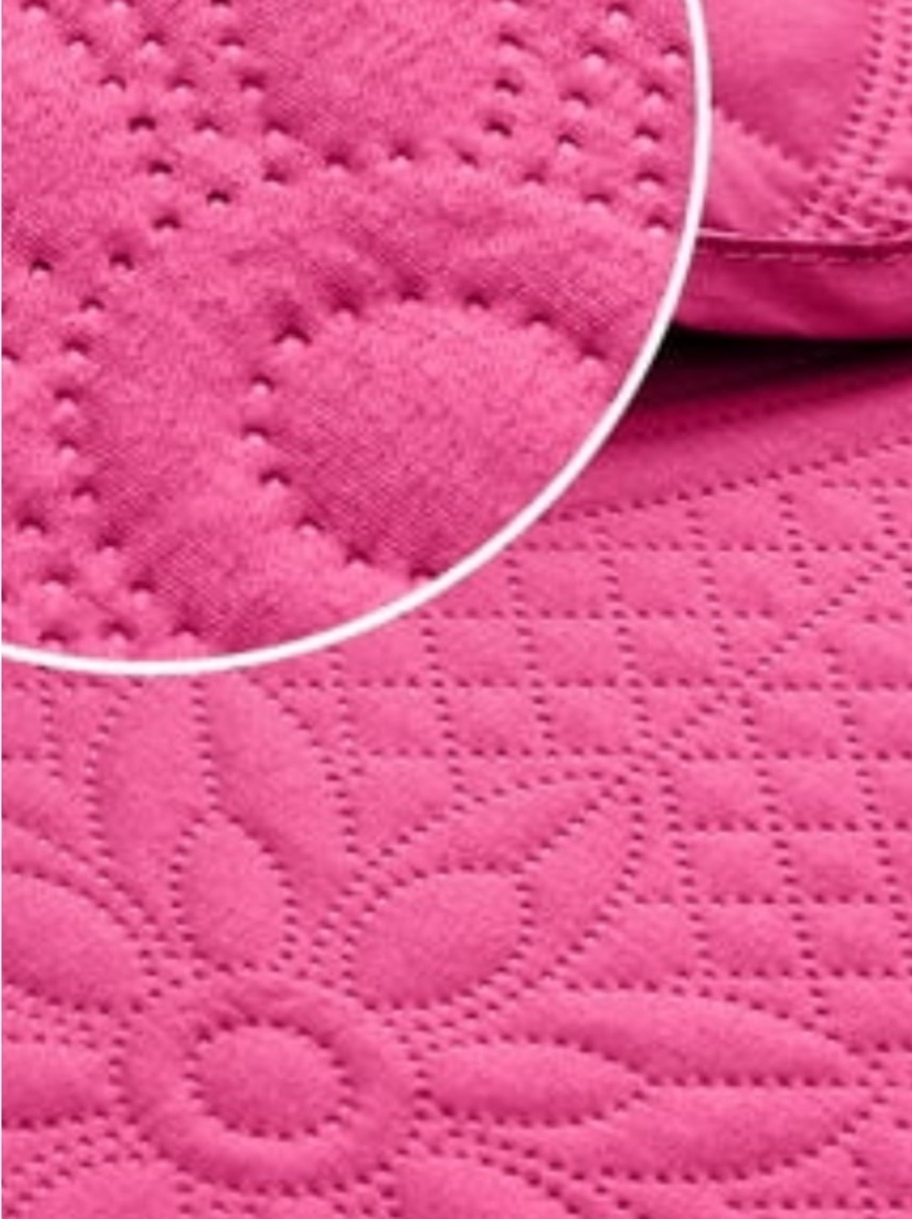 Hot Pink Full/Queen Quilted Bedspread Set with 2 Pillow Shams - Picture 4 of 5